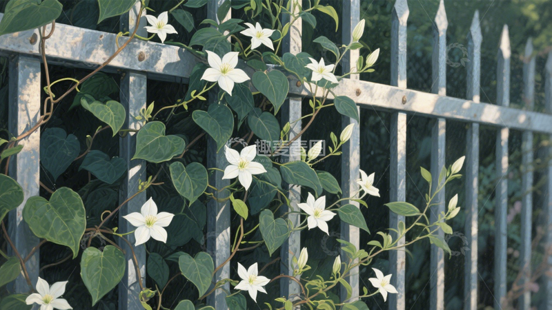 高清大图下载【趣麦麦图】铁线莲藤蔓清新景致3