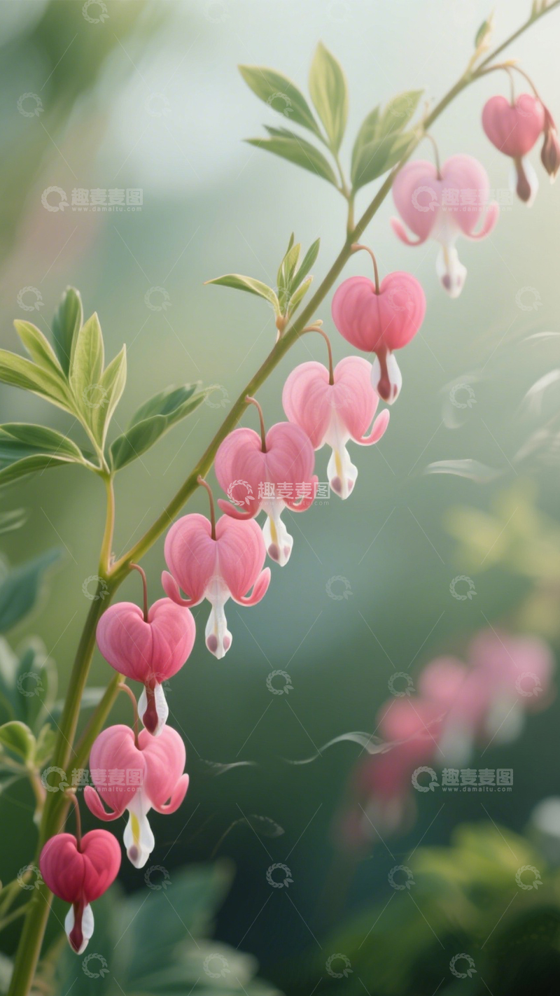 高清大图下载【趣麦麦图】荷包牡丹粉色心形浪漫