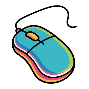 鼠标电脑组件手绘插画卡通漫画风格1