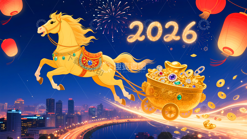 高清大图下载【趣麦麦图】2026年马年发财