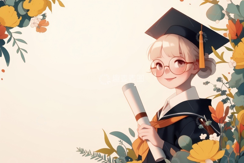 高清大图下载【趣麦麦图】手绘可爱的毕业生1