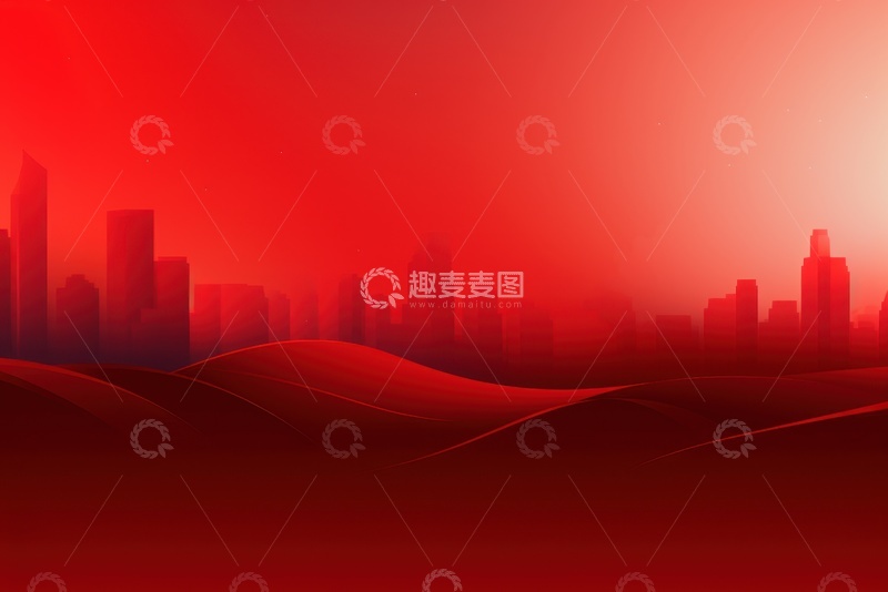 高清大图下载【趣麦麦图】朦胧城市丝绸边框背景