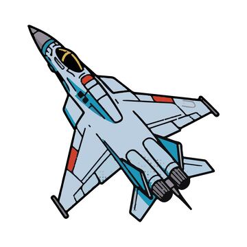 手绘插画战斗机
