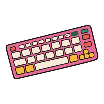 键盘电脑组件手绘插画卡通漫画风格2