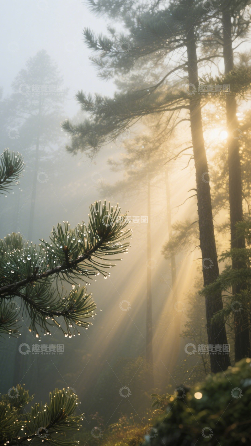 高清大图下载【趣麦麦图】雾林朦胧森林之境2