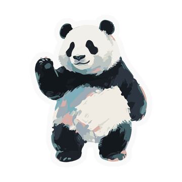 可爱动画大熊猫幼崽手绘