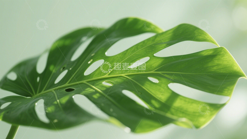 高清大图下载【趣麦麦图】龟背竹叶片孔洞之美1