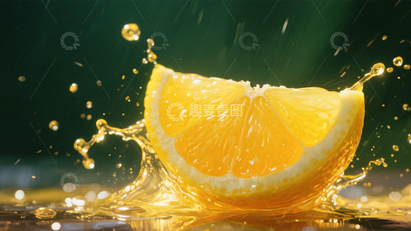 高清大图下载【趣麦麦图】黄色柠檬果汁溅4