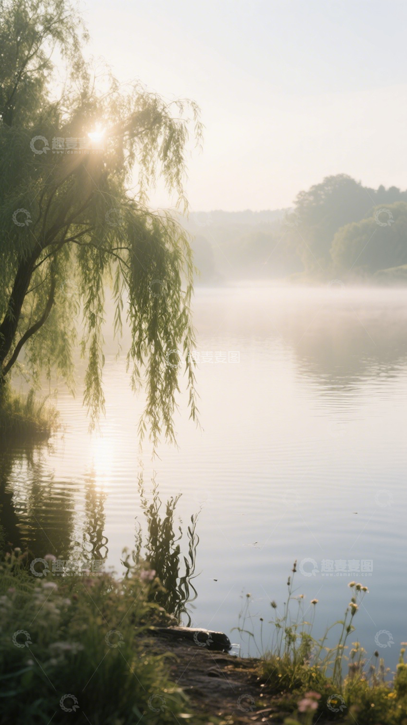高清大图下载【趣麦麦图】落日海滩椰树橙红美3