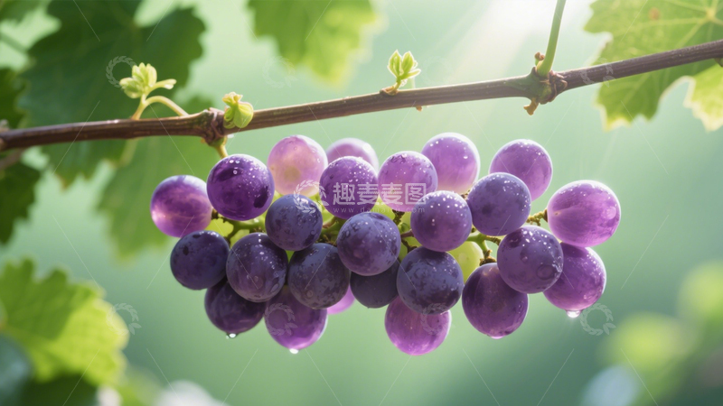 高清大图下载【趣麦麦图】紫色葡萄成串鲜3