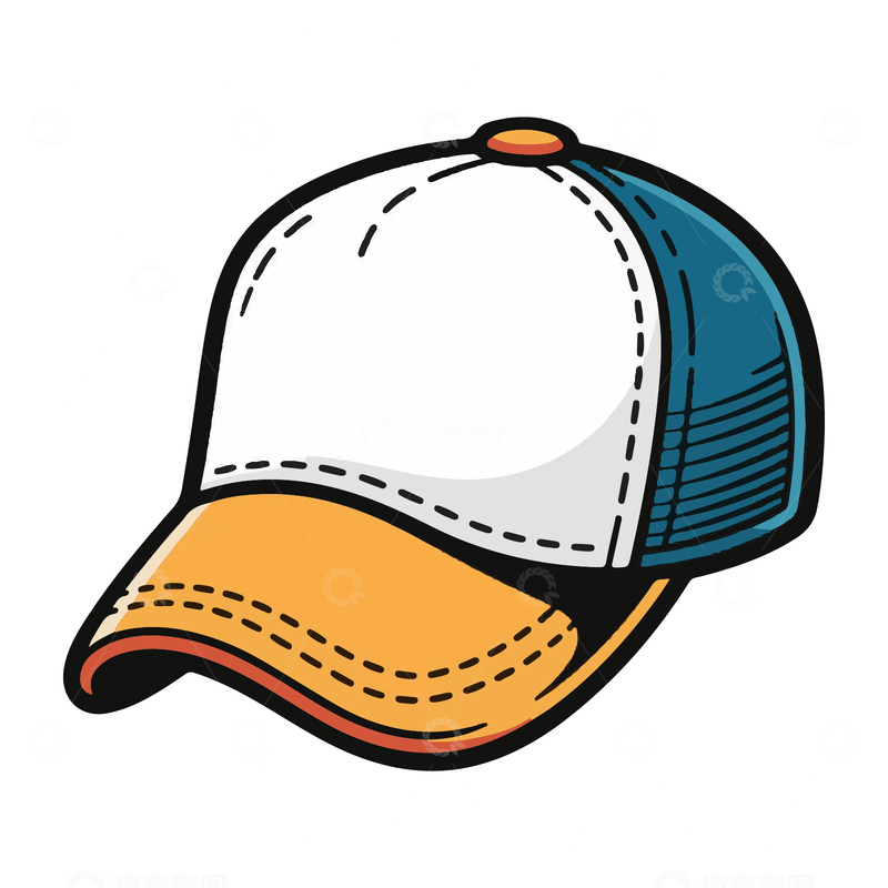 源文件下载【趣麦麦图】帽子鸭舌帽手绘插画漫画风格服饰1