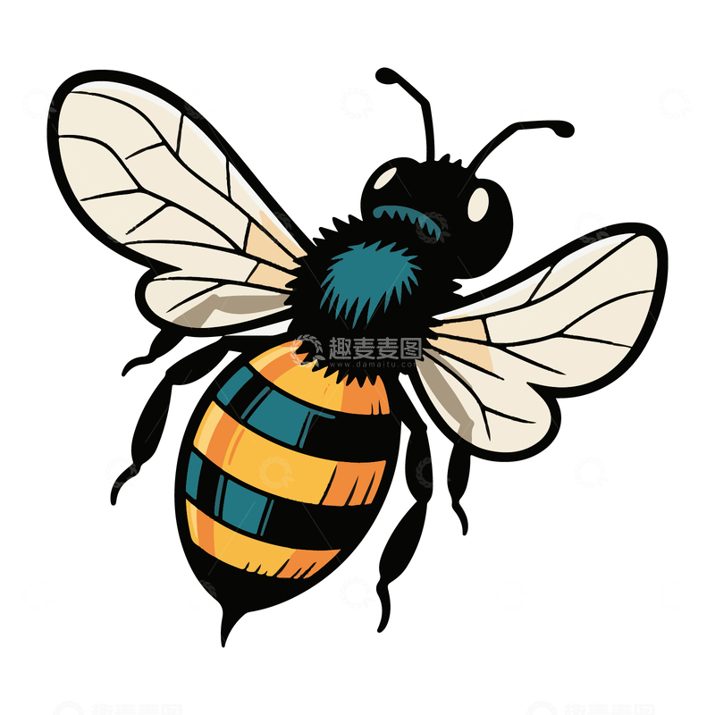 可爱蜜蜂手绘插画动物漫画风格1
