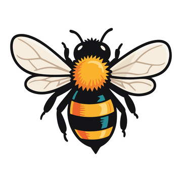 可爱蜜蜂手绘插画动物漫画风格