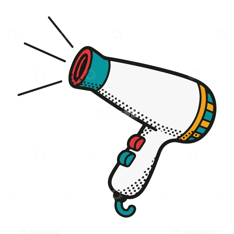 源文件下载【趣麦麦图】吹风机卡通装饰元素3