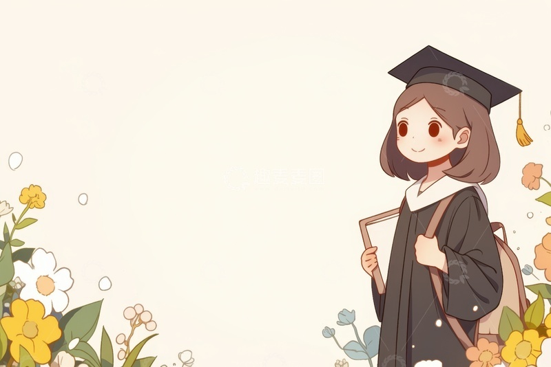 高清大图下载【趣麦麦图】卡通简约可爱的毕业生1