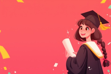 卡通简约扎着麻花辫的女孩