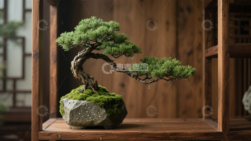 高清大图下载【趣麦麦图】苍劲松树盆景1