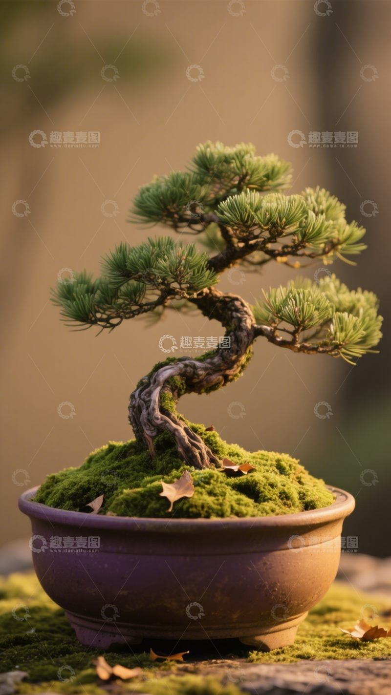 高清大图下载【趣麦麦图】苍劲松树盆景2