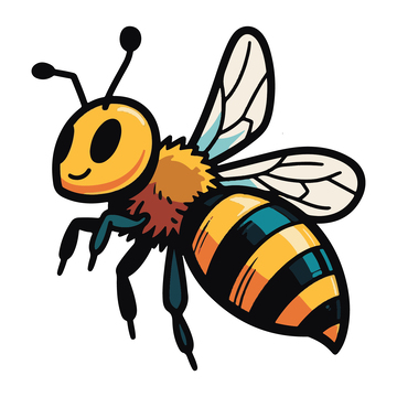 可爱蜜蜂手绘插画动物漫画风格3