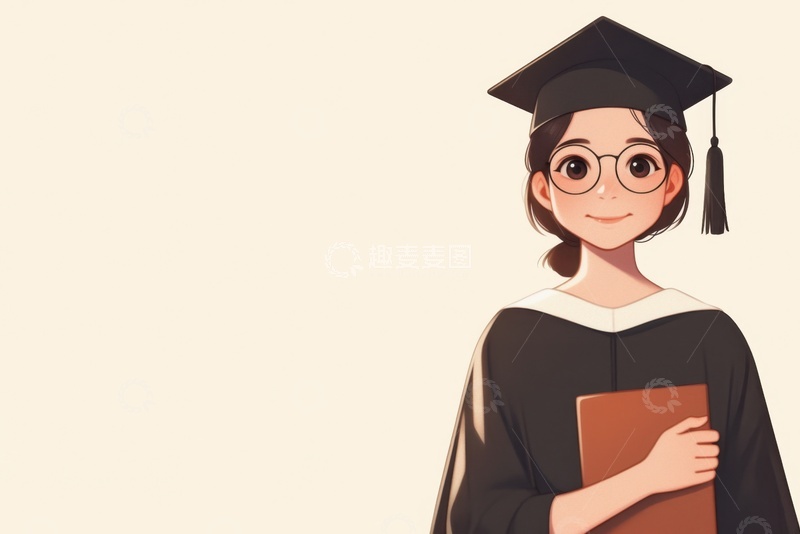 高清大图下载【趣麦麦图】手绘简约可爱的毕业生