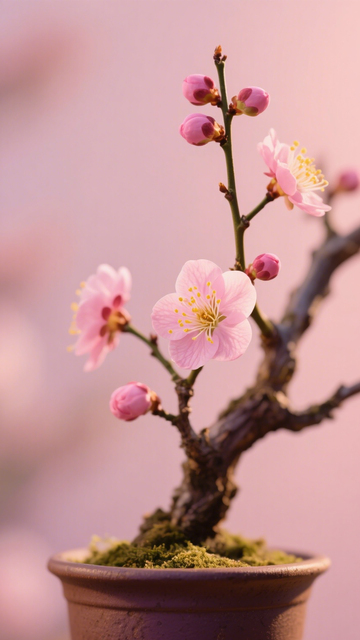粉色梅花盆景3