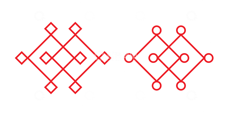 源文件下载【趣麦麦图】传统纹样方胜纹菱形纹