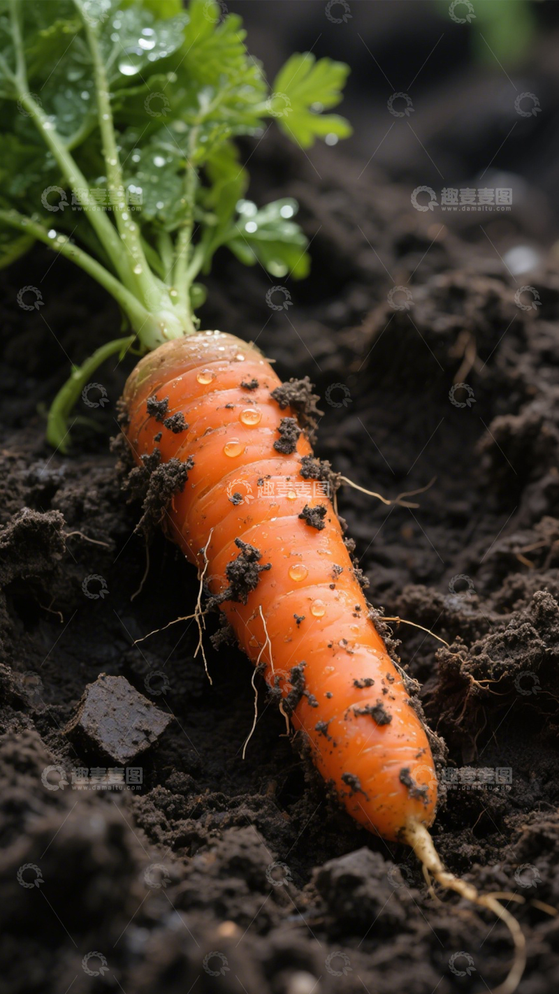 高清大图下载【趣麦麦图】带泥鲜胡萝卜1