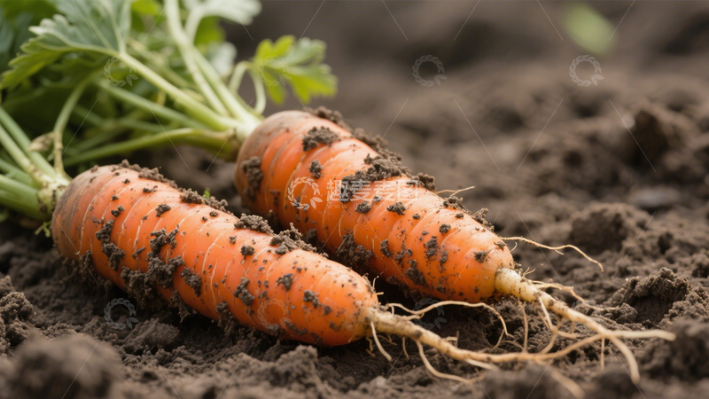 高清大图下载【趣麦麦图】带泥鲜胡萝卜