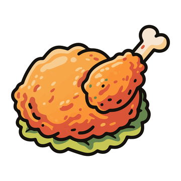 一份炸鸡美食插画