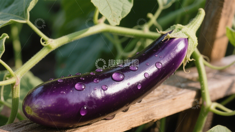 高清大图下载【趣麦麦图】新鲜紫茄带露鲜2