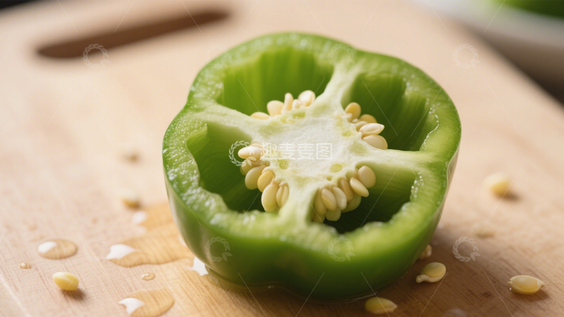 高清大图下载【趣麦麦图】剖开的绿青椒2