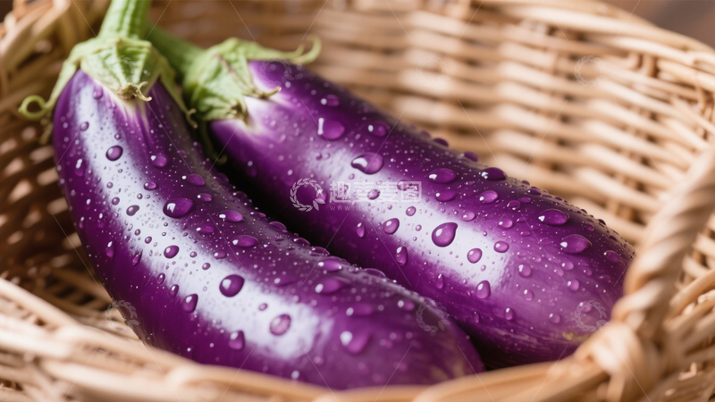 高清大图下载【趣麦麦图】新鲜紫茄带露鲜3