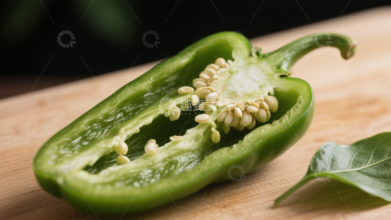 高清大图下载【趣麦麦图】剖开的绿青椒3