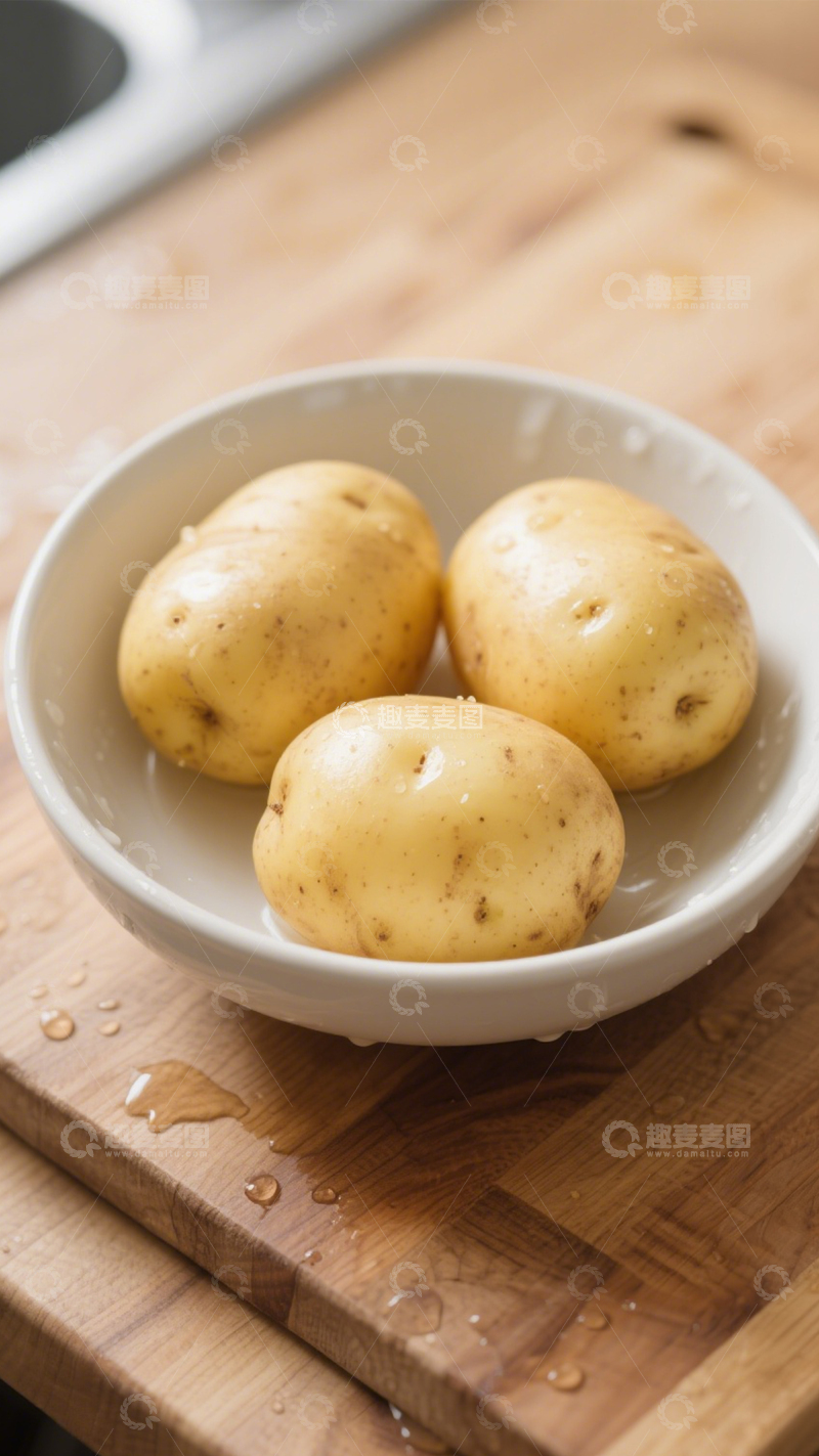高清大图下载【趣麦麦图】新鲜金黄土豆