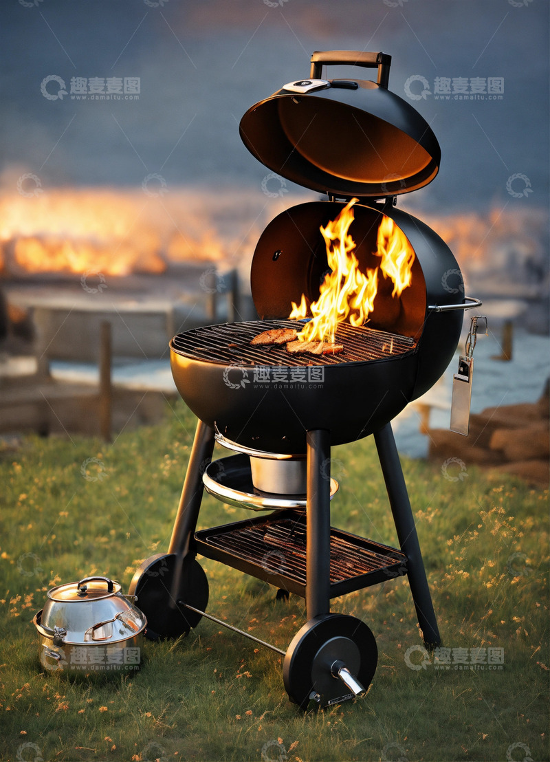 高清大图下载【趣麦麦图】燃气烤架3D艺术AI插画高清海报图片素材10