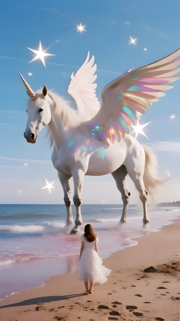 海边独角兽与少女