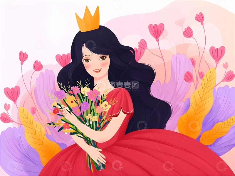 高清大图下载【趣麦麦图】美女人物插画2
