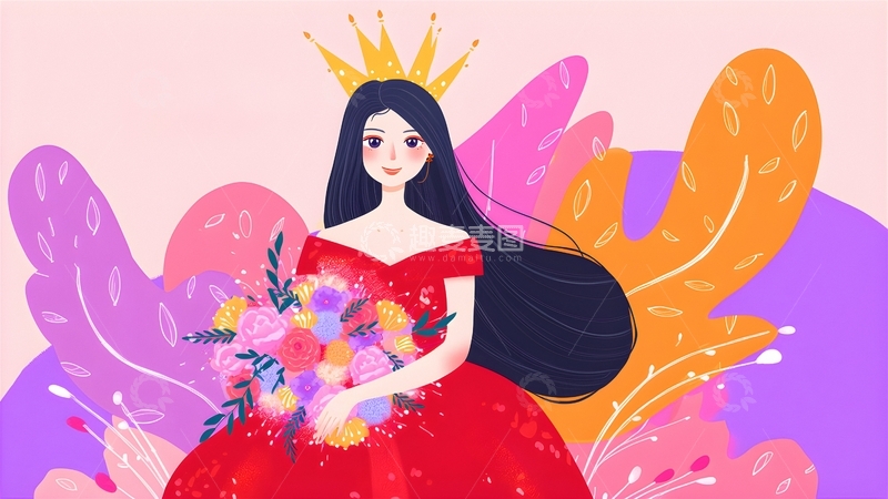 高清大图下载【趣麦麦图】美女人物插画1