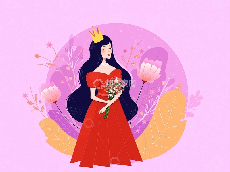 高清大图下载【趣麦麦图】美女人物插画7