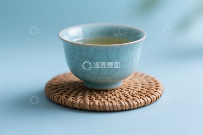 高清大图下载【趣麦麦图】复古国风品茗杯茶杯插画 