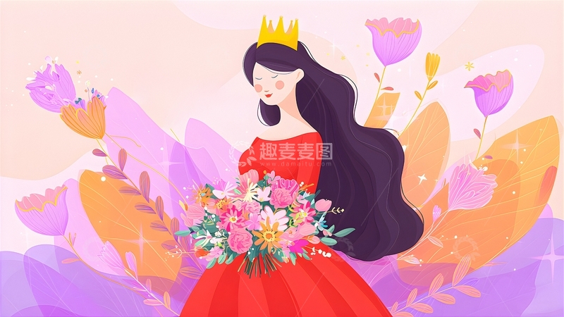 高清大图下载【趣麦麦图】美女人物插画9