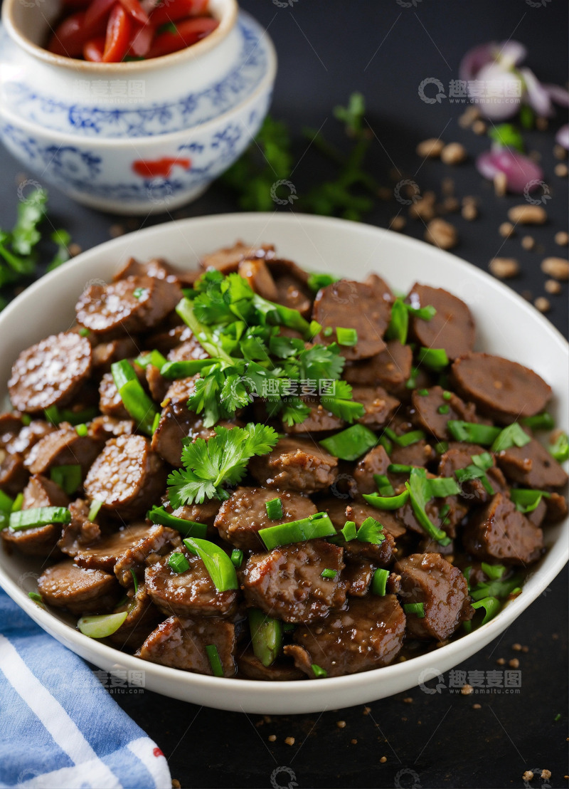 高清大图下载【趣麦麦图】炒腰花AI插画海报背景高清图片素材3