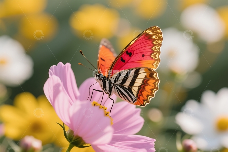 高清大图下载【趣麦麦图】彩色蝴蝶特写 