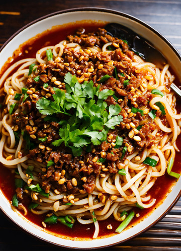 山东菜炸酱面面条炸酱豆瓣酱AI插画素材2