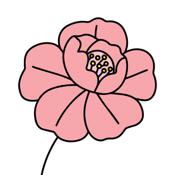 花朵手绘免扣素材