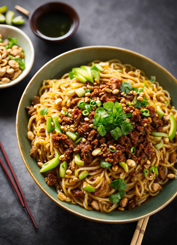 山东菜炸酱面面条炸酱豆瓣酱AI插画素材3