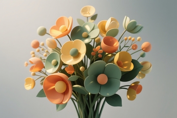 抽象花卉无缝图案设计 