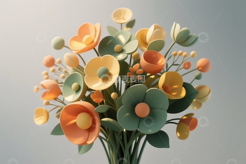 高清大图下载【趣麦麦图】抽象花卉无缝图案设计 