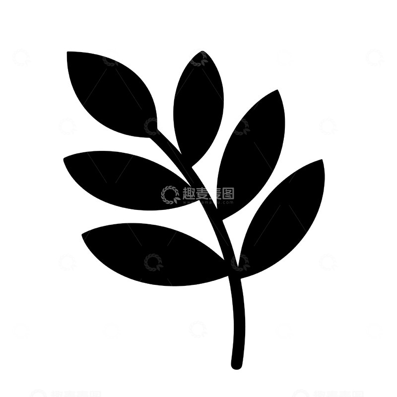 源文件下载【趣麦麦图】黑色叶子矢量素材