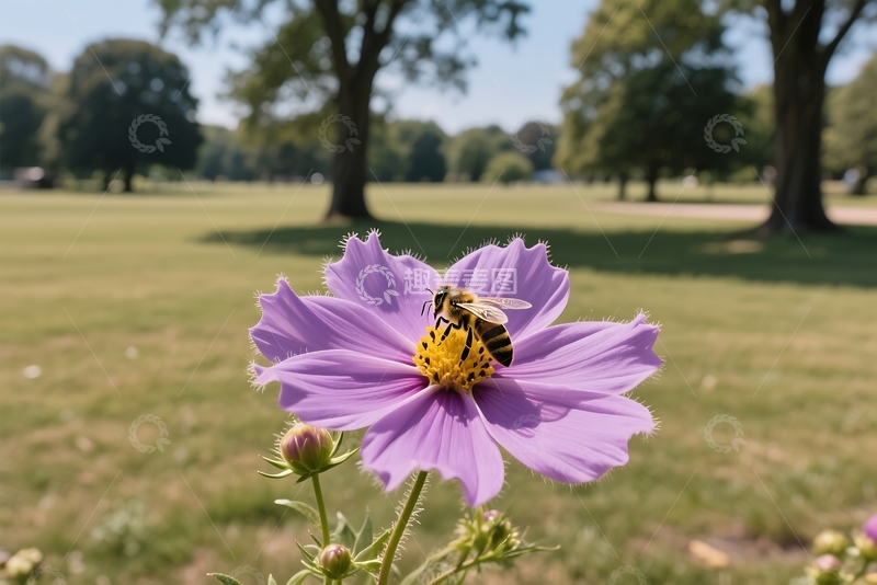 高清大图下载【趣麦麦图】春天，公园草地上的野花 